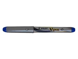 Vulpen Pilot V pen Zilver Medium punt Inktkleur Blauw