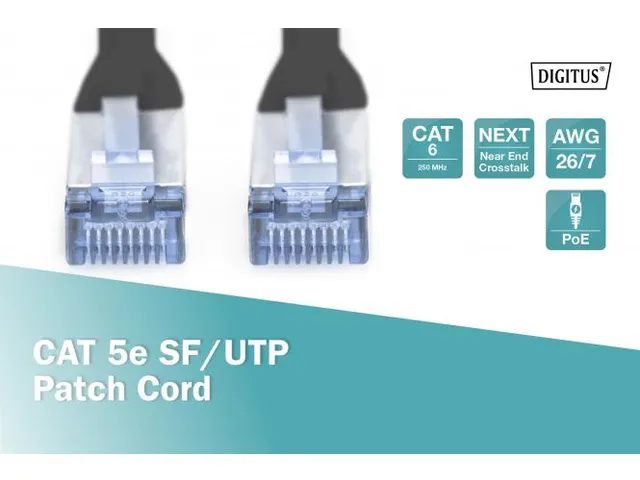 CAT 5e SF-UTP patchkabel Cu PVC AWG 26/7 Lengte 3m Zwart