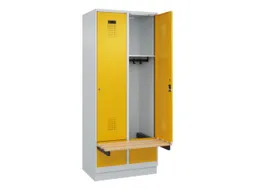 locker met bank,HxBxD 1950x800x815mm,2vak,vak B 400mm,cilinderslot