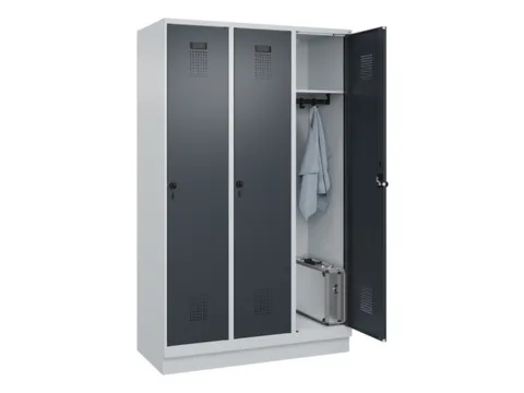 locker,HxBxD 1950x1200x500mm,3vak,vak B 400mm,draaigrendel,sokkel