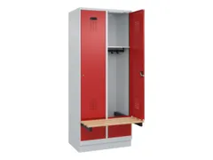 locker met bank,HxBxD 1950x800x815mm,2vak,vak B 400mm,cilinderslot