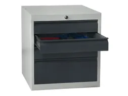 ladekast 600x500x600mm 4laden cilinderslot RAL7035 front RAL7016