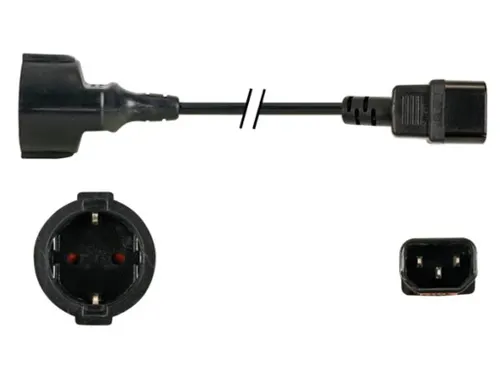 Voedingskabel Zwart L=1.8m