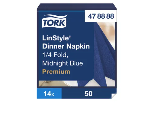 Linstyle Dinnerservet 478856 39x39cm 1-laags 1/4 vouw midnight blue