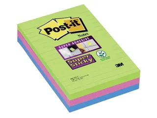 Memoblok 3M Post-it 660 Super Sticky 102x152mm lijn rainbow - 1