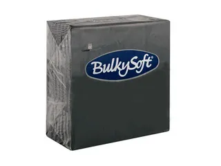 BulkySoft Servetten Zwart 33x33cm 1/4 vouw 2-laags cellulose 2000 stuk - 1