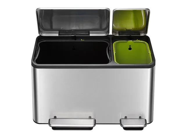 EcoCasa pedaalemmer 30 Liter +15 liter Mat RVS EKO