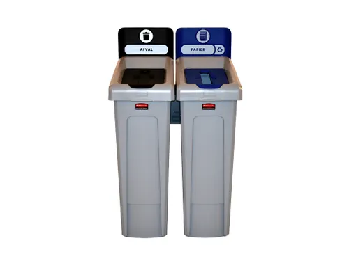 Slim Jim Recyclingstation NL deksel gesloten zwart/papier blauw