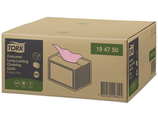 Reiningingsdoek Tork 194750 Long Lasting W8 multifunctioneel rood