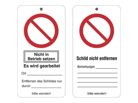 Onderhoudshanger M. Veiligheidsmarkering