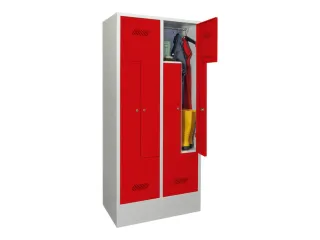 Z-garderobekast,HxBxD 1850x800x500mm,vak B 400mm,RAL7035,front RAL3000 - 2