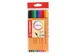 Fineliner STABILO point 88/10 Qrea Fijn 10 stuks assorti