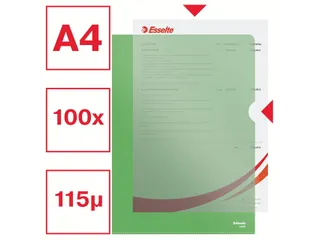 Insteekmap L-map Esselte Standaard A4 0.11mm Pp Groen - 4