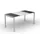 Bureau Hxbxd 750x1600x800mm Zwart/wit 4-Poots Onderstel Wit