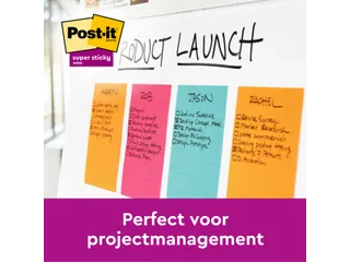 Memoblok 3M Post-it 584 127x203mm Super Sticky lijn assorti kleur - 3
