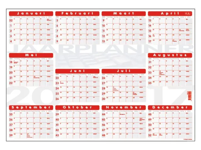 Jaarplankalender 2026 Quantore 48x68cm