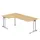 hoek-bureau,HxBxD 720x2000x800/1200mm,blad esdoorn,verdieping links