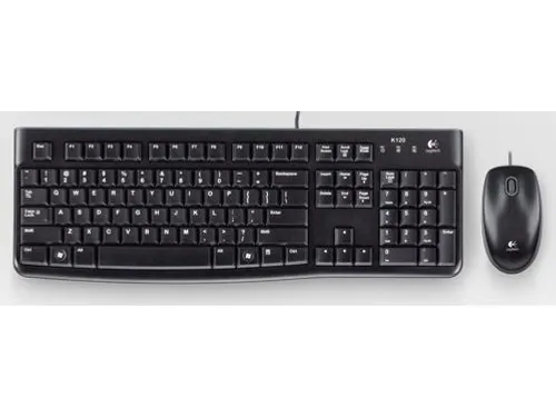 Logitech Desktop MK120, Bedraad, USB, QWERTY, Zwart, Inclusief muis