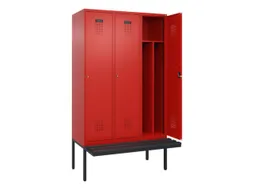 locker met bank,voor scheiding van kleding,HxBxD 2120x1200x815mm,3vak