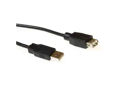 Kabel ACT USB 2.0 A male - USB A female zwart 3 meter
