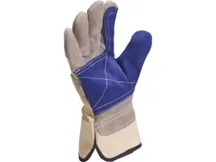 Delta Plus DS202 mechanische lederen handschoenen, grijs/blauw, maat 1