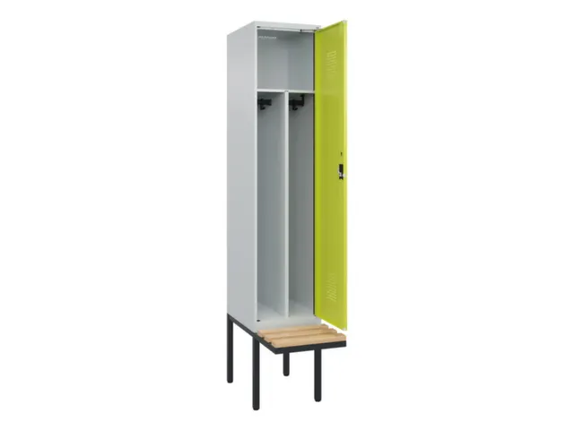 locker met bank,voor scheiding van kleding,HxBxD 2120x400x815mm,1vak