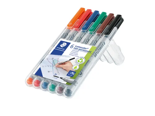 Viltstift Staedtler OHP Lumocolor 315 Non Permanent 1.0mm Assorti 6st