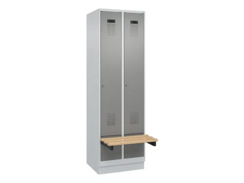 locker met bank,HxBxD 1950x600x815mm,2vak,vak B 300mm,cilinderslot