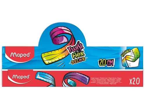 Liniaal Maped Twist 'n Flex Decor Animals 20cm display à 20 stuks ass