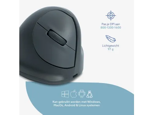 Verticale muis R-Go HE Basic Medium Rechts draadloos Bluetooth