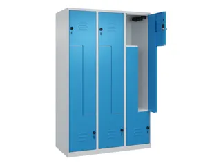 Z-garderobekast,HxBxD 1850x1200x500mm,vak B 200/400mm,draaigrendel - 2