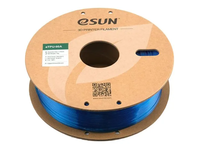 3D Printer Filament eTPU-95A eSun 1,75mm Transparant Blauw 1kg