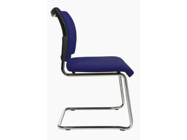 Bezoekersstoel Donkerblauw Stof Zitting 450x480x450mm Sledeframe