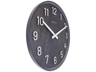 Grote wandklok - 50cm- Stille klok - Walnoot - zwart - NeXtime "Precio - 3