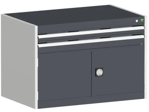 ladekast HxBxD 700x1050x750mm 2laden RAL7035 front RAL7016