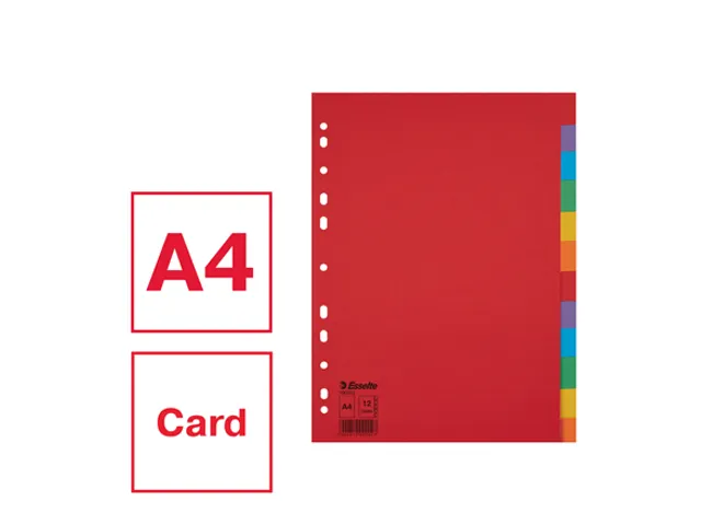 Tabblad Esselte A4 11-Gaats Karton 12-Delig Zonder Voorblad