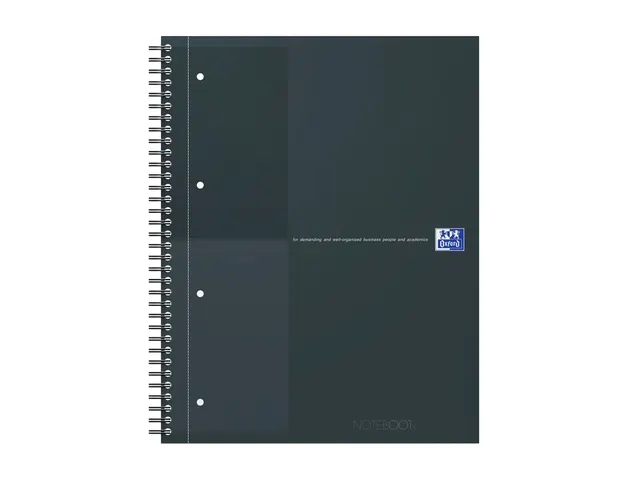 Cahier à spirale Oxford International Notebook A4+ ligné noir