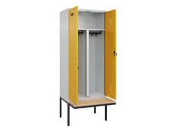 PBM-locker met bank,HxBxD 2120x800x815mm,2vak,vak B 400mm,draaigrendel