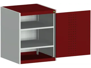 kast met geperforeerde platen,HxBxD 800x650x650mm,2xStalen bodem - 1