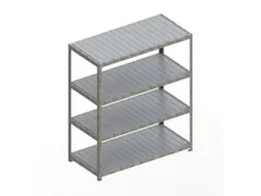 Breedvakstelling 1970x1700x800mm Vaklast 500kg 4 Stalen Legborden