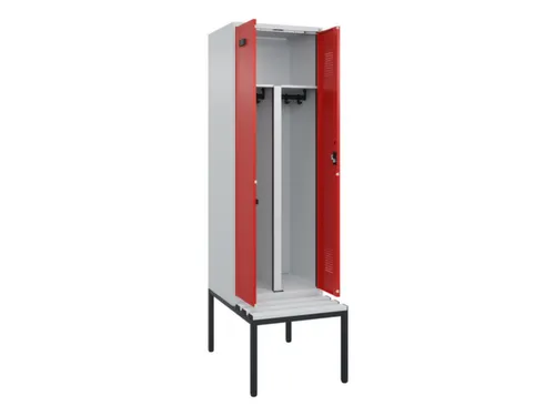 PBM-locker met bank,HxBxD 2120x600x815mm,2vak,vak B 300mm