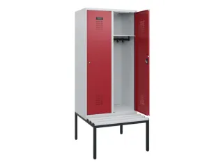locker met bank,HxBxD 1950x800x815mm,2vak,vak B 400mm,cilinderslot - 1