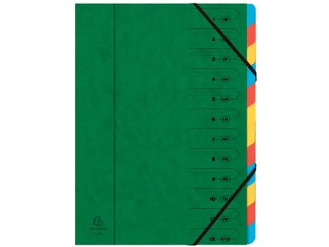 Sorteermap 12-delig, groen