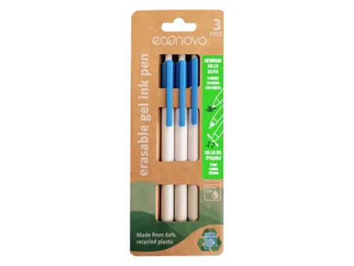 Gelschrijver Econovo uitwisbaar fijn blauw blister à 3 stuks