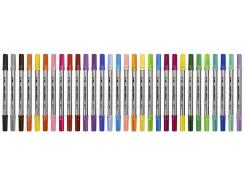 Viltstiften Eberhard Faber duo 2 en 3-4mm assorti etui à 30st.