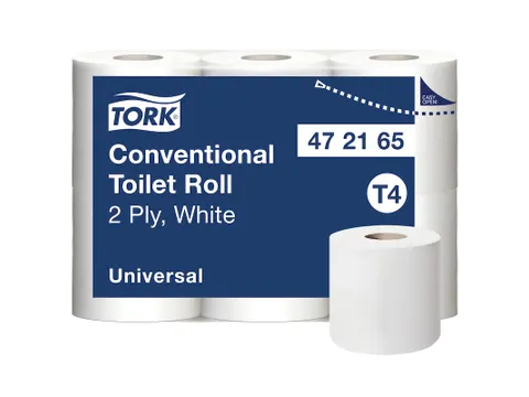 Tork 472165 Traditioneel Toiletpapier Rol Wit T4 200 Vel 2-laags 48 Ro