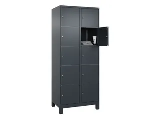 lockerkast,HxBxD 1950x800x500mm,2x5vakken,vak B 400mm,cil.-slot,voeten - 1