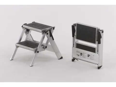 Vouwtrap Aluminium Bordes H 460Mm 2Treden Kunststof Bekleding