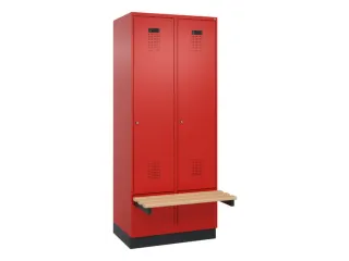 locker met bank,HxBxD 1950x800x815mm,2vak,vak B 400mm,cilinderslot - 2