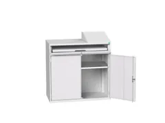 pc-kast 1130x1050x550mm toetsenbordblad RAL7035 + RAL7035